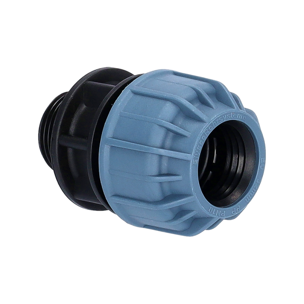 PP Fitting für PE Rohr | Kupplung Klemm x AG PN10 32 mm x 1 1/4"
