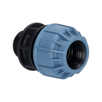 PP Fitting für PE Rohr | Kupplung Klemm x AG PN10 32 mm x 1 1/4"