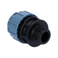 PP Fitting für PE Rohr | Kupplung Klemm x AG PN10 32 mm x 1 1/4"