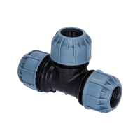 PP Fitting für PE Rohr | T-Stück Klemm x Klemm x Klemm PN10 63 x 63 x 63 mm