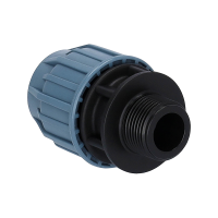 PP Fitting für PE Rohr | Kupplung Klemm x AG PN16 DVGW 16 mm x 3/8"