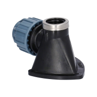 PP Fitting für PE Rohr | Winkel 90° Klemm x IG mit VA-Ring mit Wandscheibe DVGW 20 mm x 1/2"