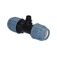PP Fitting für PE Rohr | T-Stück Klemm x AG x Klemm PN16 DVGW 32 mm x 1" x 32 mm