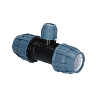 PP Fitting für PE Rohr | Reduzier-T-Stück Klemm x Klemm x Klemm PN16 DVGW 63 x 32 x 63 mm
