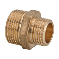 Messing Reduziernippel AG x AG 1/2" x 1"