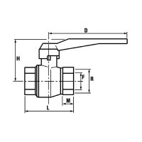 Kugelhahn Messing voller Durchgang mit Hebel IG x IG 1 1/4" x 1 1/4"