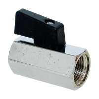 Mini-Kugelhahn Messing mit kurzem Hebel IG x IG 1/2"...