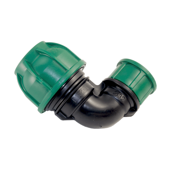 PVC- 90° Winkelkupplung mit O-Ring IG x Klemm 1" x 32 mm