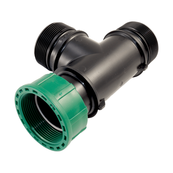 PVC- T - Kupplung mit O-Ring IG x AG x AG 2" x 2" x 2"