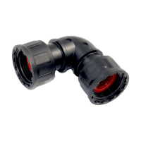 PVC - Verbindungsstück Ventilverteiler mit O-Ring 90° Winkel 1" IG x 1" IG Schwarz