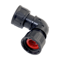 PVC - Verbindungsstück Ventilverteiler mit O-Ring 90° Winkel 1" IG x 1" IG Schwarz
