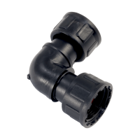 PVC - Verbindungsstück Ventilverteiler mit O-Ring 90° Winkel 1" IG x 1" IG Schwarz