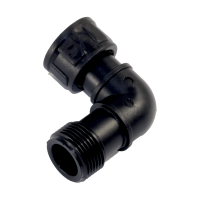PVC - Verbindungsstück Ventilverteiler mit O-Ring 90° Winkel 1" IG x 1" AG Schwarz