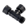 PVC - Verbindungsstück Ventilverteiler mit O-Ring T-Stück 1" IG x 1" IG x 1" AG Schwarz