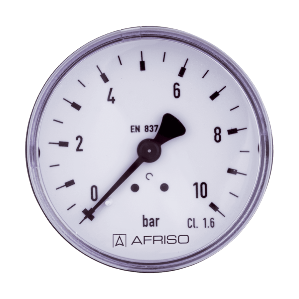 Druckmesser - Manometer Ø 50 MM Axial  1/4" AG 0-10 Bar