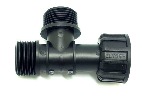 Ventilverteiler - Swivel mit Flachdichtung T-Stück 1 x IG ÜWM 2 x AG / 1"