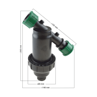 YDV Überwurf Kunststoff-Filter mit 2 x IG-Verschraubung Modell "D" 1" x 1" Scheiben-Filter