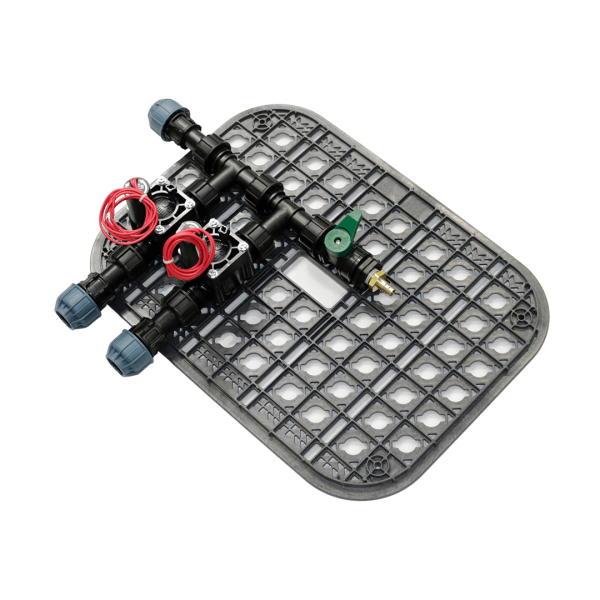Ventilbox vormontiert Standard 2 Kreise / Zonen mit Hunter PGV Magnetventilen inkl. Ausblasventil für Druckluft