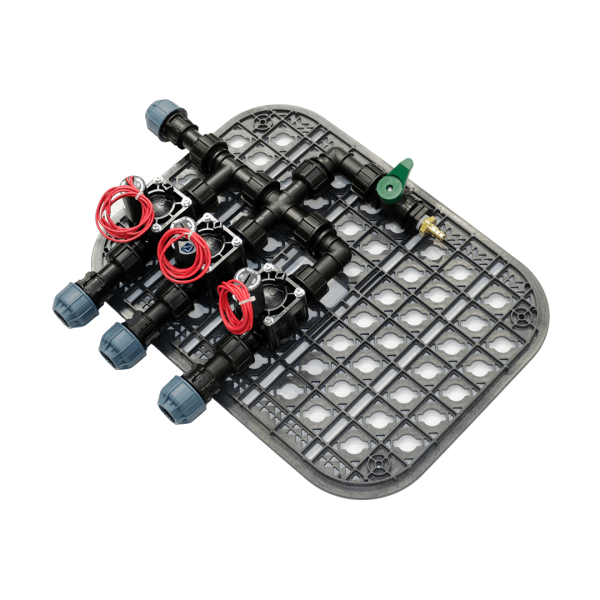 Ventilbox vormontiert Standard 3 Zonen mit Hunter PGV Magnetventilen inkl. Ausblasventil für Druckluft-25 mm