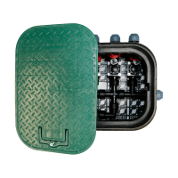 Ventilbox vormontiert Standard 4 Zonen mit Hunter PGV Magnetventilen inkl. Ausblasventil für Druckluft-25 mm