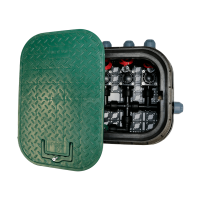 Ventilbox vormontiert Standard 5 Kreise / Zonen mit Hunter PGV Magnetventilen inkl. Ausblasventil für Druckluft
