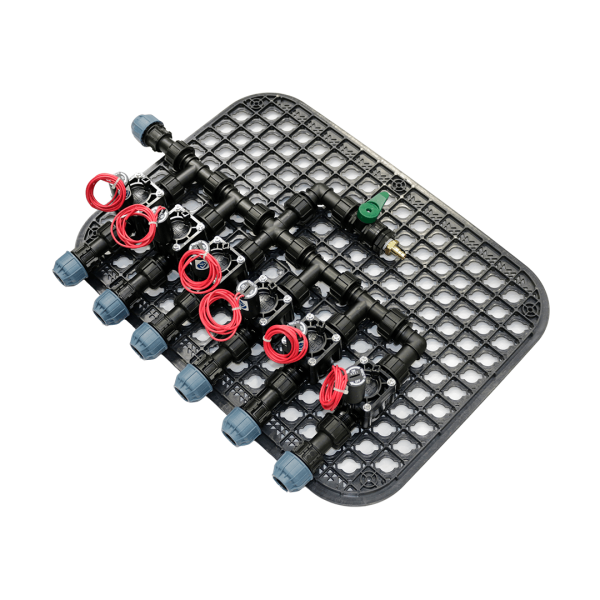 Ventilbox vormontiert Jumbo 6 Zonen mit Hunter PGV Magnetventilen inkl. Ausblasventil für Druckluft-25 mm