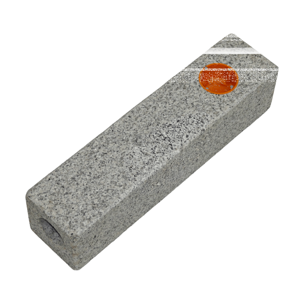 Stromentnahme - Stele aus Naturstein H = 0,50 m Granit grey