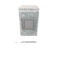 Stromentnahme - Stele aus Naturstein H = 0,50 m Granit grey