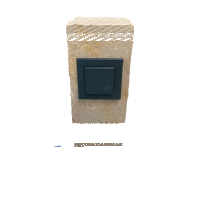 Stromentnahme - Stele aus Naturstein H = 0,50 m Quarz gold